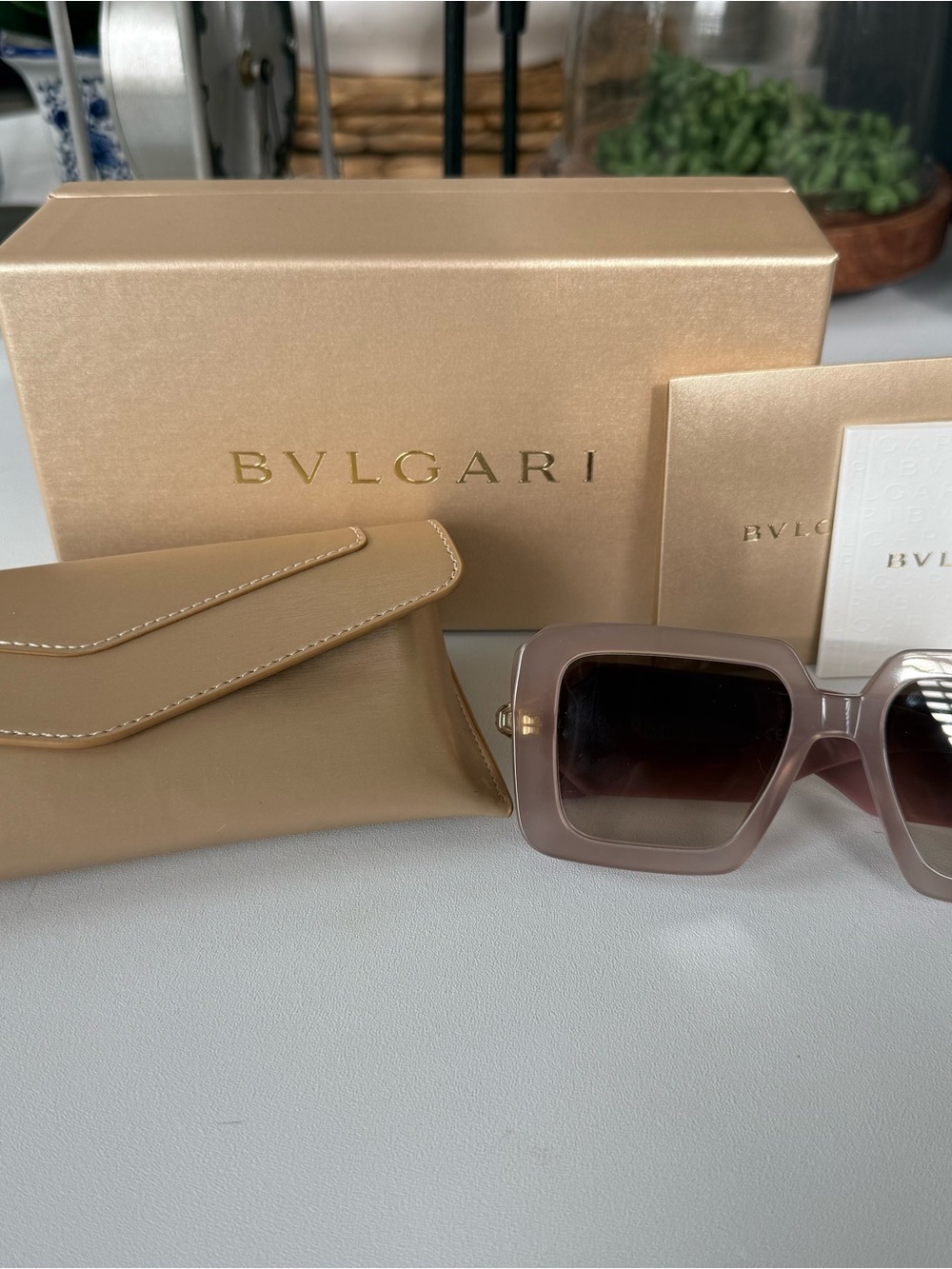 Bulgari Women's Square Sunglasses in Taupe Gradient